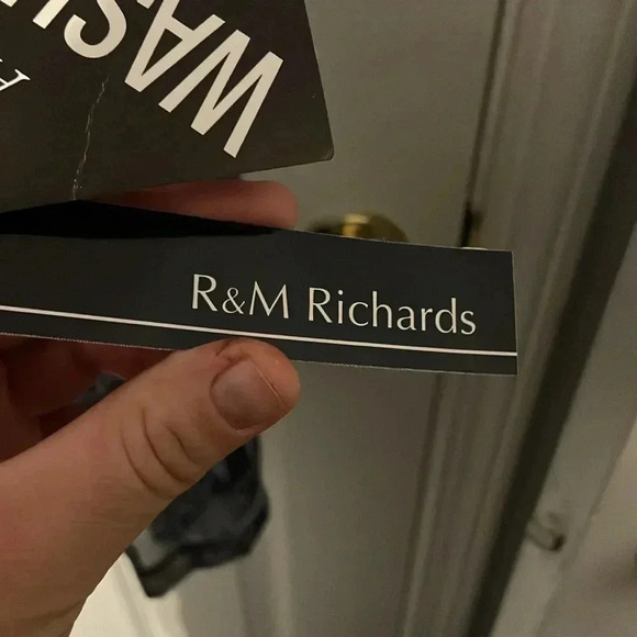 Blue pattern open front light weight cardigan by R&M Richard’s size 16 - Picture 4 of 6